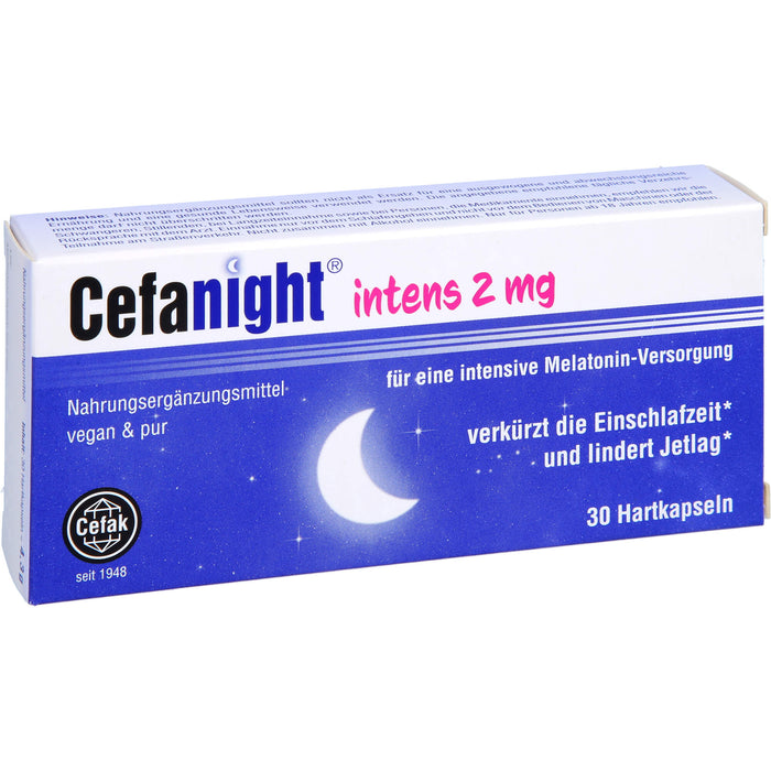 Cefanight intens 2 mg Tabletten verkürzt die Einschlafzeit und lindert Jetlag, 30 pcs. Tablets