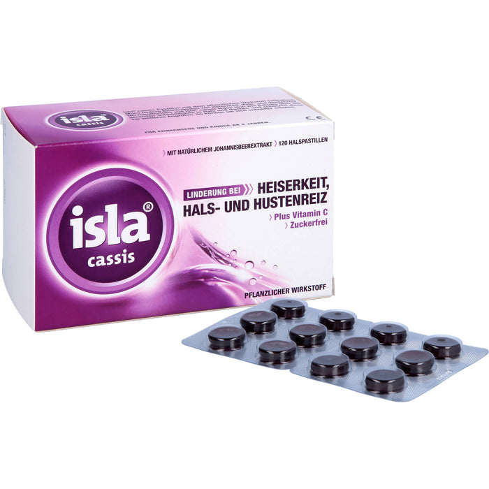 isla cassis Pastillen Linderung bei Heiserkeit, Hals-und Hustenreiz, 120 pcs. Pastilles