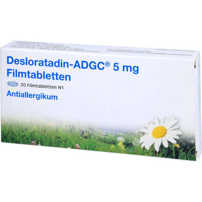 DESLORATADIN ADGC 5 mg Filmtabletten, 20 pc Tablettes