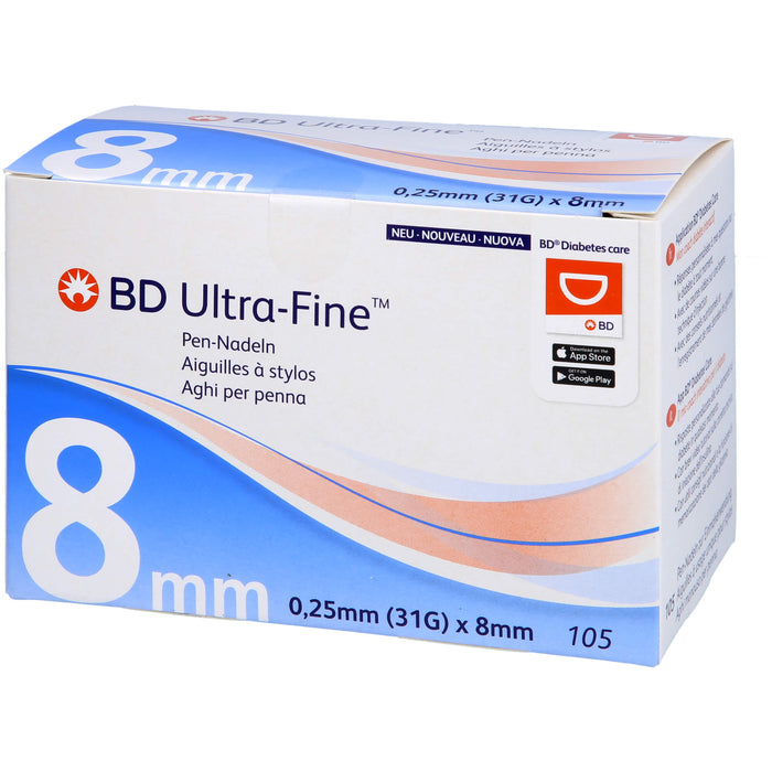 BD ULTRA-FINE Pen-Nadeln 8 mm 31 G 0,25 mm, 105 St KAN