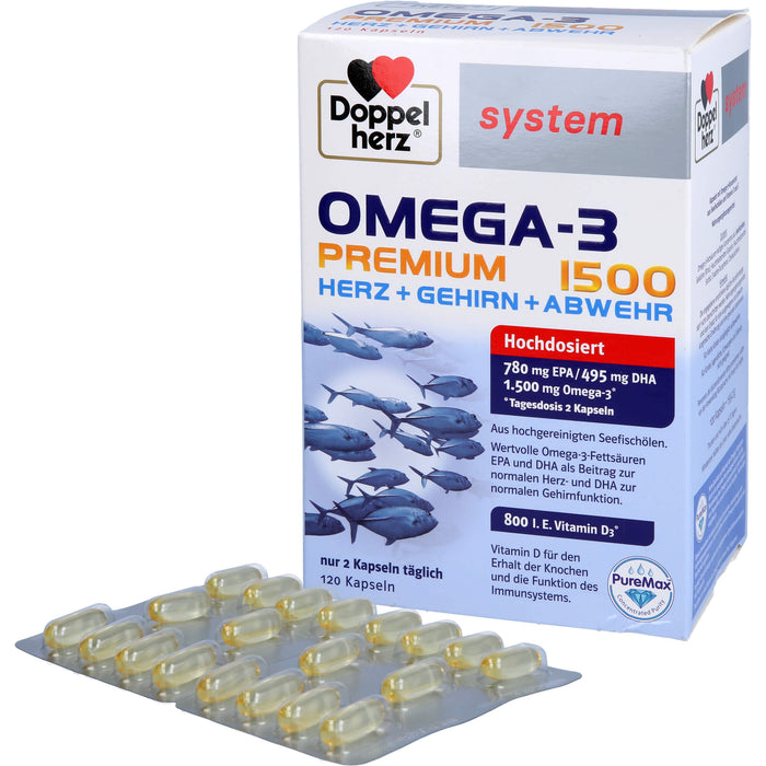 Doppelherz Omega-3 Premium 1500 system, 120 St KAP