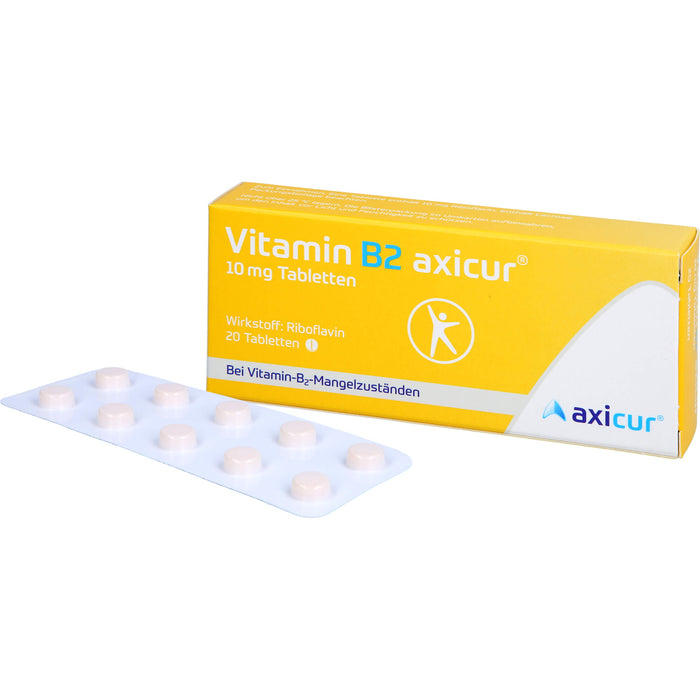 Vitamin B2 axicur 10 mg Tabletten bei Vitamin B2 Mangelzuständen, 20 pc Tablettes