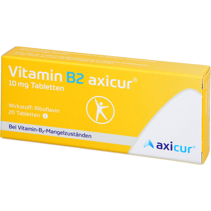 Vitamin B2 axicur 10 mg Tabletten bei Vitamin B2 Mangelzuständen, 20 St. Tabletten