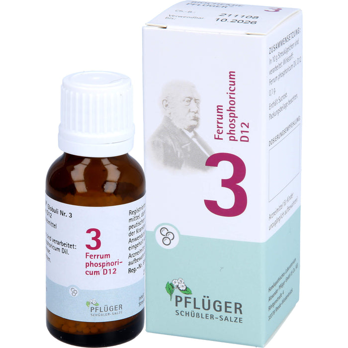 Biochemie Nr.3 Ferrum phosphoricum D12 Pflüger Globuli, 15 g GLO