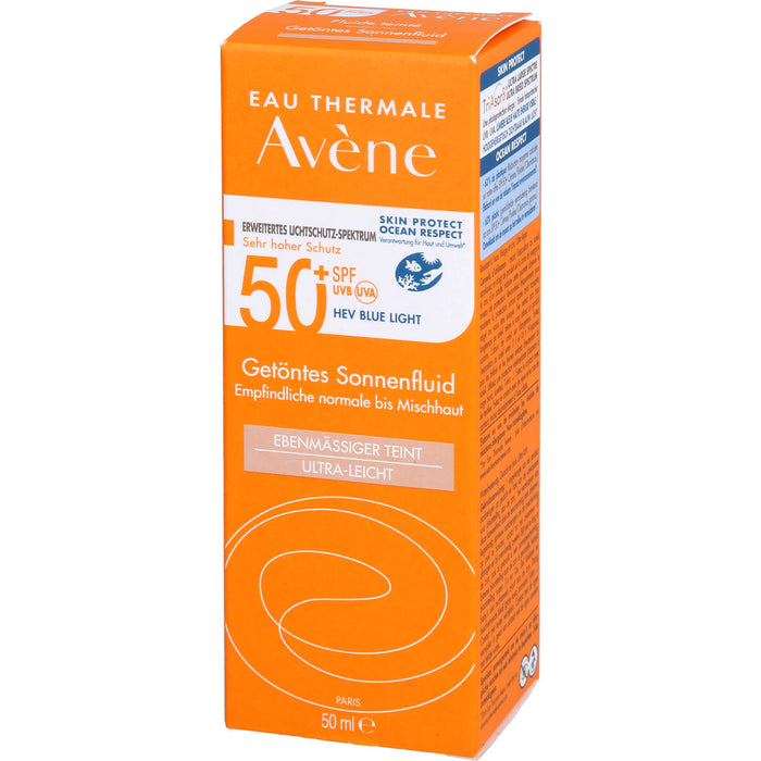 Avène Getöntes Sonnenfluid SPF 50+ für empfindliche normale bis Mischhaut, 50 ml Crème