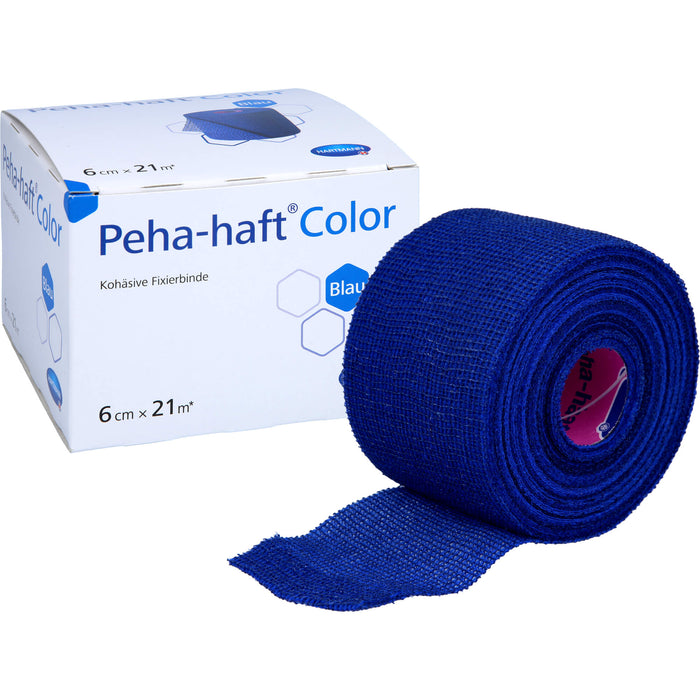 Peha-haft Color Fixierbinde latexfrei 6 cm x 21 m blau, 1 pcs. Bandage