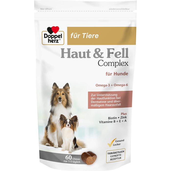 Doppelherz für Tiere Haut & Fell Complex Kautabletten für Hunde, 60 pcs. Tablets