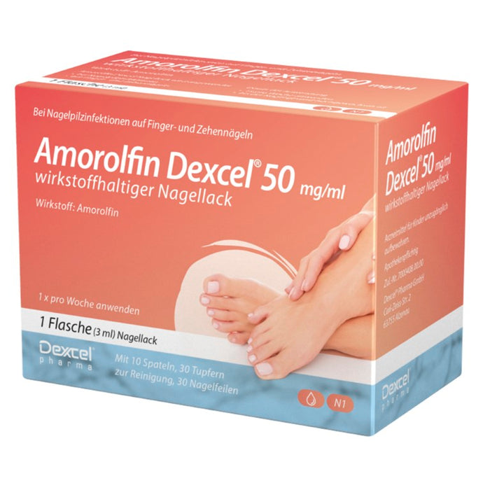 Amorolfin Dexcel 50 mg/ml Lösung bei Nagelpilzinfektionen, 3 ml Nail varnish containing active ingredients