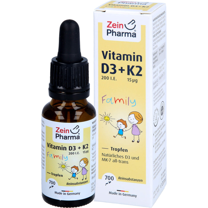 ZeinPharma Vitamin D3 + K2 MK-7 all trans Family Lösung, 20 ml Solution