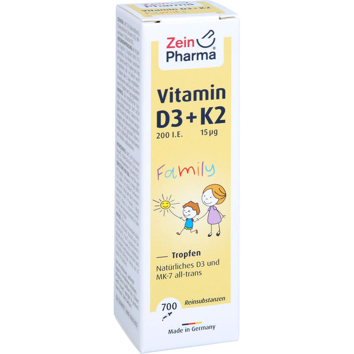 ZeinPharma Vitamin D3 + K2 MK-7 all trans Family Lösung, 20 ml Solution