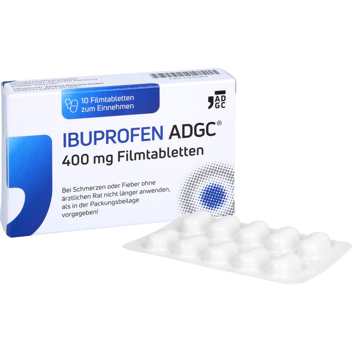 Ibuprofen ADGC 400 mg Filmtabletten bei Schmerzen oder Fieber, 10 pcs. Tablets