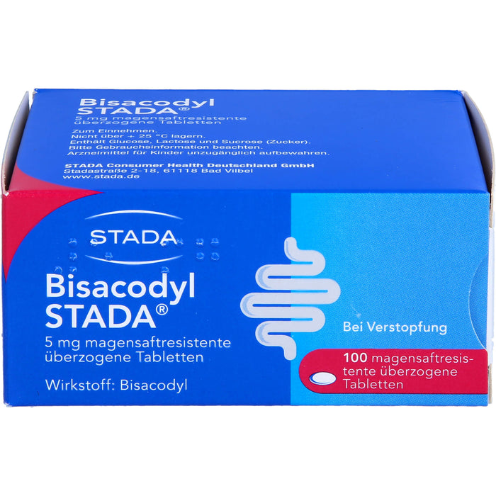 STADA Bisacodyl 5mg Abführmittel zur Hilfe bei Verstopfung, 100 St. Tabletten