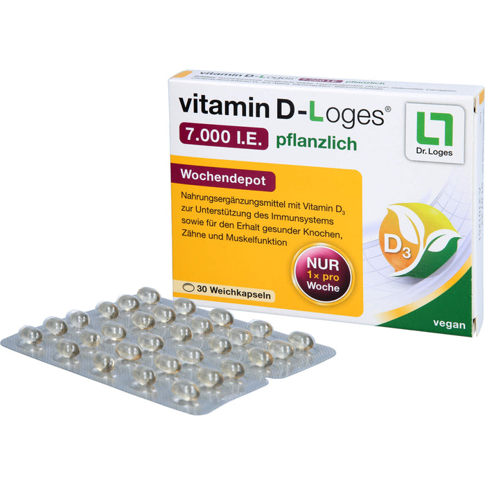 vitamin D-Loges 7.000 I.E. pflanzlich Weichkapseln, 30 St., 30 St. Kapseln