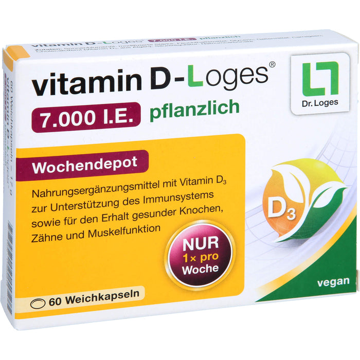 Vitamin D-Loges 7.000 I.E. pflanzliche Weichkapseln, 60 pc Capsules