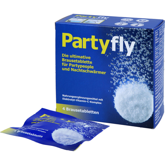 Partyfly Brausetabletten für Partypeople und Nachtschwärmer, 4 pcs. Effervescent tablets