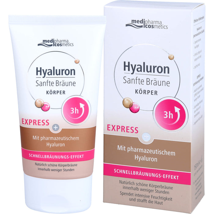 medipharma cosmetics Hyaluron Sanfte Bräune Express Körper mit Schnellbräunungs-Effekt, 150 ml Cream