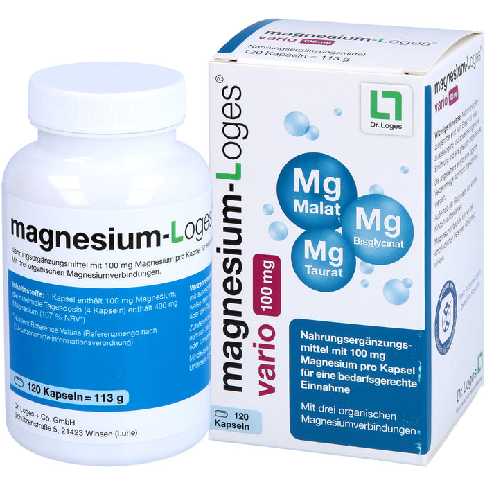 Magnesium-Loges vario 100 mg Kapseln, 120 St. Kapseln