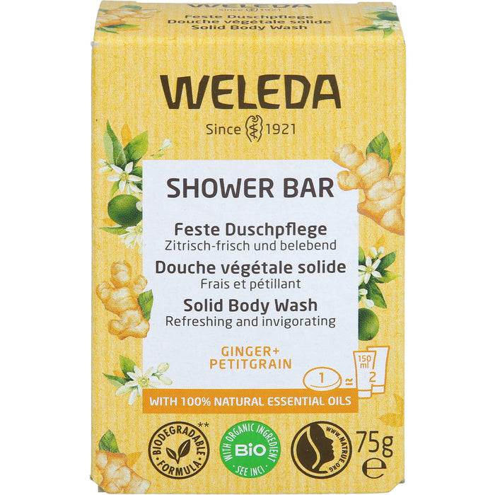 WELEDA Feste Duschpflege Ginger + Petitgrain zitrisch frisch und belebend, 75 g pain de savon