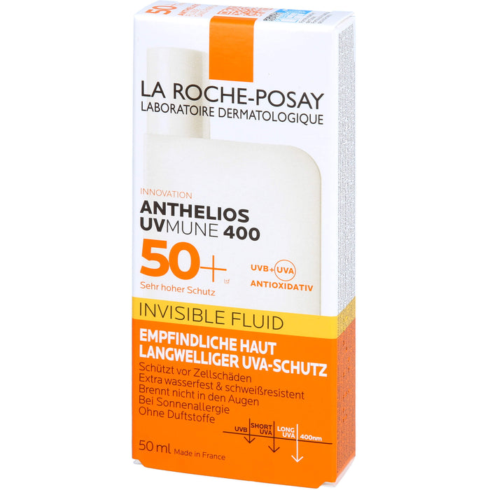 LA ROCHE-POSAY Anthelios UVMune 400 Invisible Fluid LSF 50+ für empfindliche Haut, 50 ml Crème