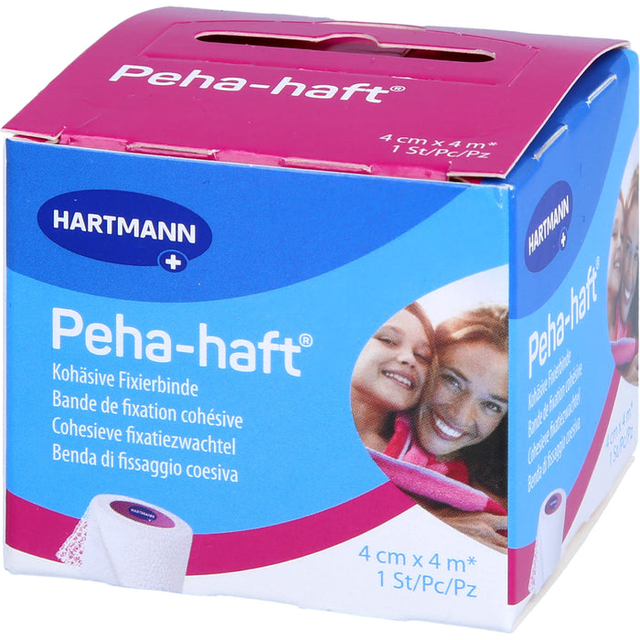 HARTMANN Peha-haft kohäsive Fixierbinde 4 cm x 4 m zur Fixierung von Salbenverbänden, 1 pc Bandage