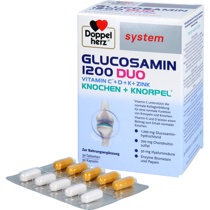 Doppelherz Glucosamin 1200 Duo für Knochen und Knorpel Tabletten und Kapseln, 60 pcs. Tablets and capsules