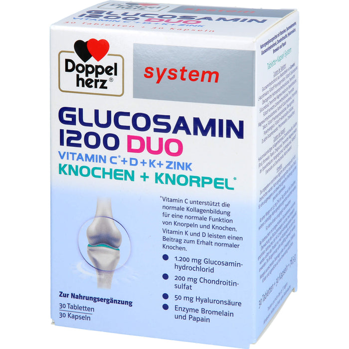 Doppelherz Glucosamin 1200 Duo für Knochen und Knorpel Tabletten und Kapseln, 60 pcs. Tablets and capsules