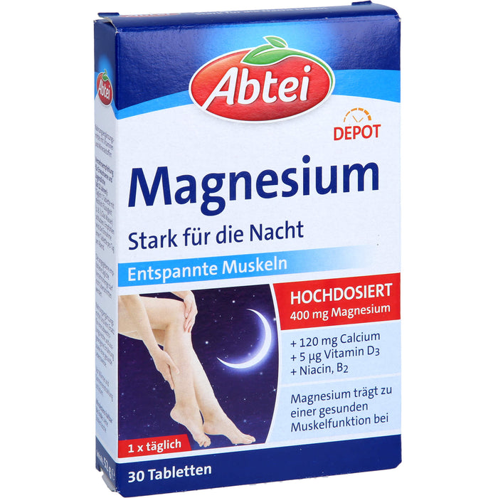 Abtei Magnesium Stark für die Nacht Depot Tabletten für entspannte Muskeln, 30 pc Tablettes