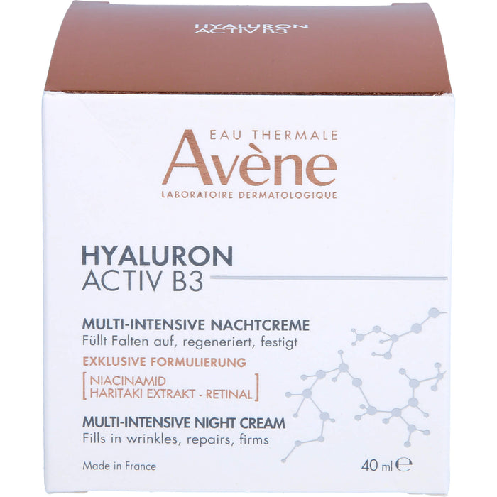 Avène Hyaluron Activ B3 Multi-intensive Nachtcreme - Anti-Aging Pflege gegen Falten mit Niacinamid, 40 ml Crème