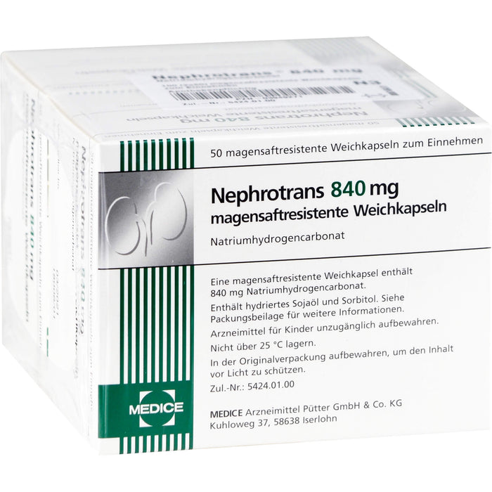 Nephrotrans 840 mg Weichkapseln bei stoffwechselbedingter Übersäuerung des Blutes, 100 pcs. Capsules
