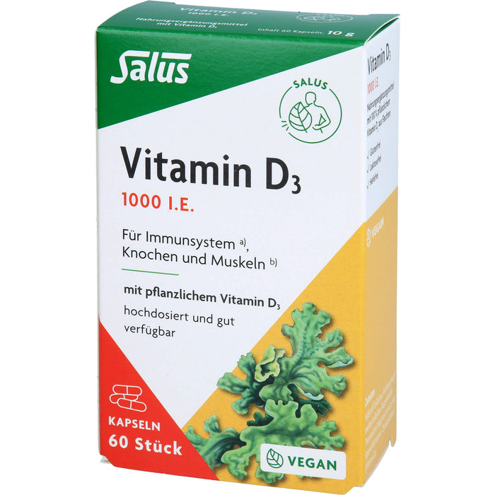 Vitamin D3 1000 I.E. vegan Kapseln Salus, 60 St KAP