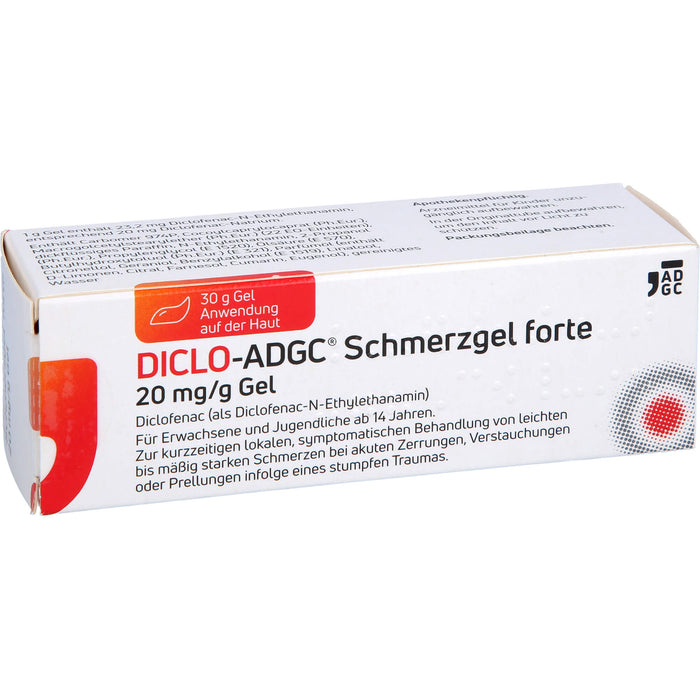 DICLO-ADGC Schmerzgel forte 20 mg/g Gel bei leichten bis mäßig starken Schmerzen bei akuten Zerrungen, Verstauchungen oder Prellungen, 30 g Gel