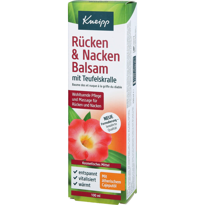 Kneipp Rücken & Nacken Balsam mit Teufelskralle wohltuende Pflege und Massage für Rücken und Nacken, 100 ml Creme