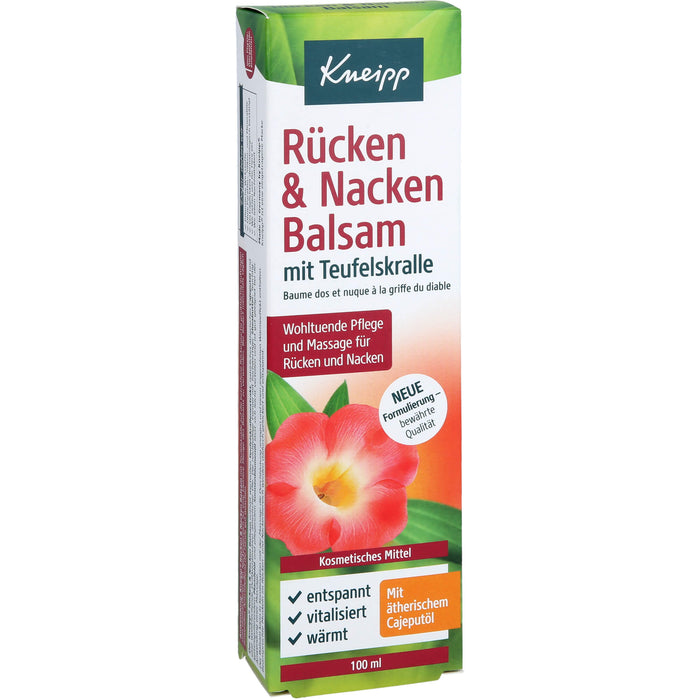 Kneipp Rücken & Nacken Balsam mit Teufelskralle wohltuende Pflege und Massage für Rücken und Nacken, 100 ml Creme