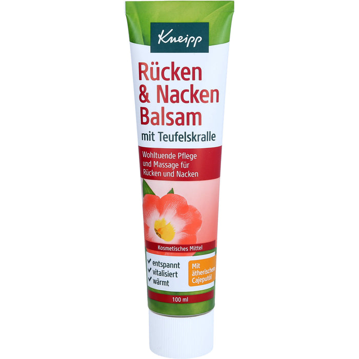 Kneipp Rücken & Nacken Balsam mit Teufelskralle wohltuende Pflege und Massage für Rücken und Nacken, 100 ml Crème