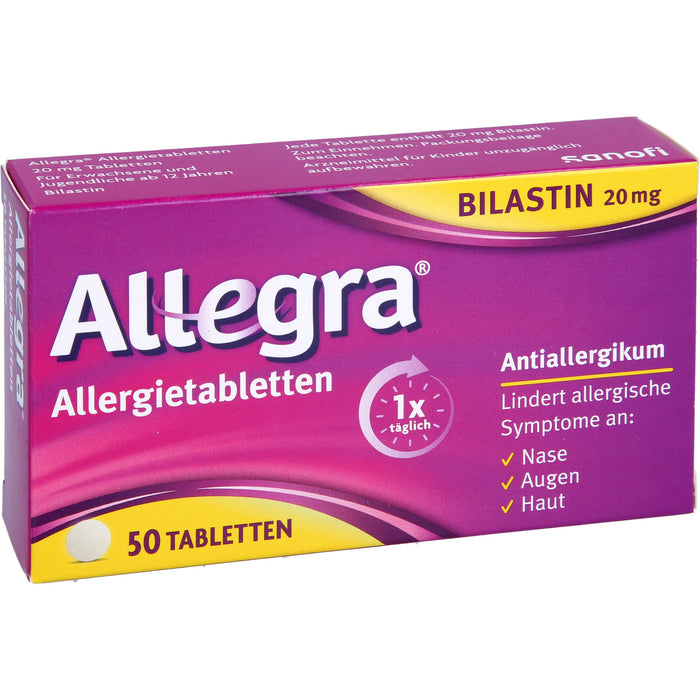 Allegra 20 mg Allergietabletten lindert allergische Symptome, 50 pcs. Tablets