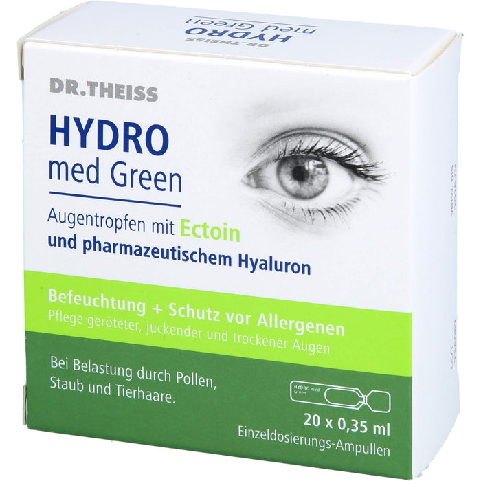 DR. THEISS Hydro med Green Augentropfen mit Ectoin zur Befeuchtung, 20 pcs. Single-dose pipettes