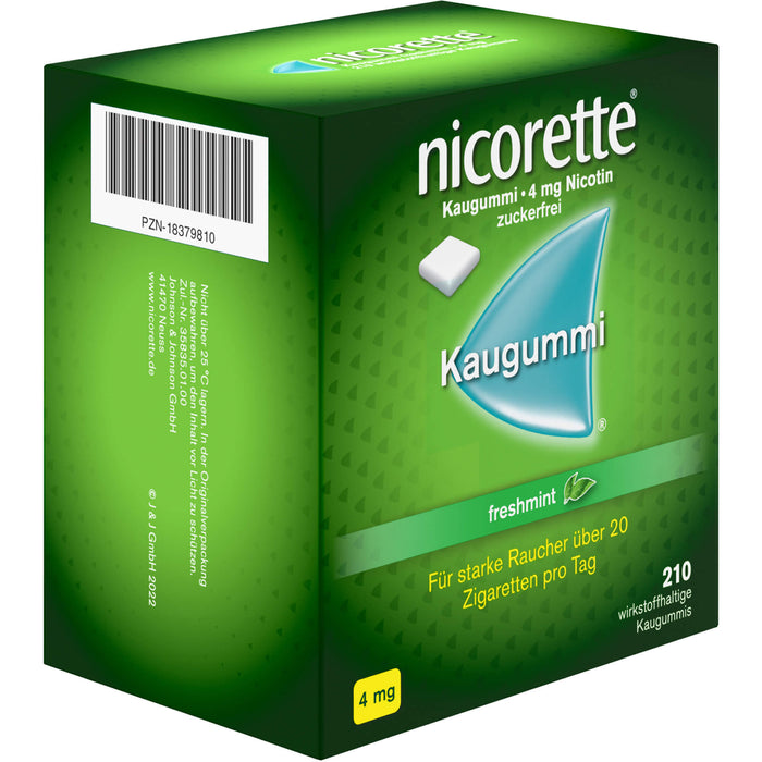 Nicorette Kaugummi 4 mg freshmint, 210 St KGU