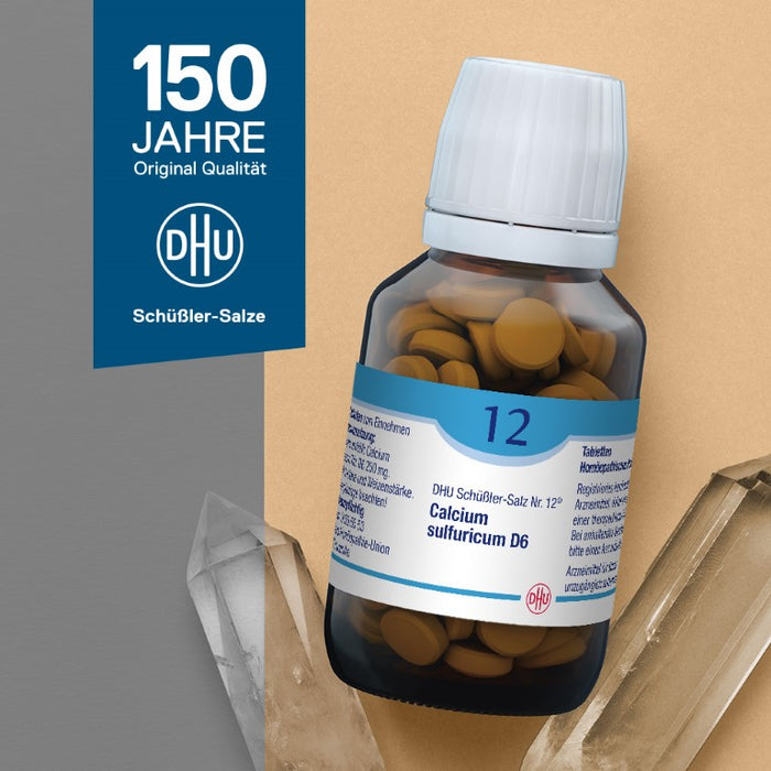 DHU Schüßler-Salz Nr. 12 Calcium sulfuricum D6 – Das Mineralsalz der Gelenke – das Original – umweltfreundlich im Arzneiglas, 80 St. Tabletten