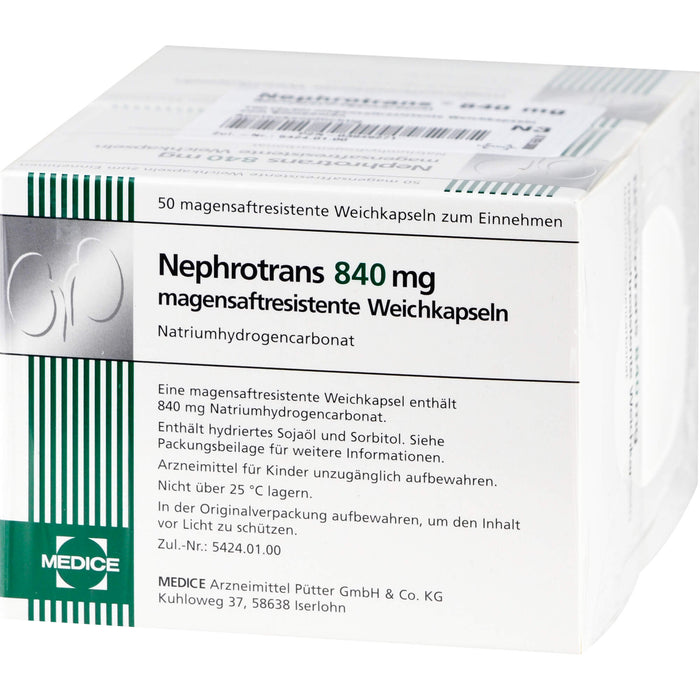 Nephrotrans 840 mg Weichkapseln bei stoffwechselbedingter Übersäuerung des Blutes, 100 pcs. Capsules