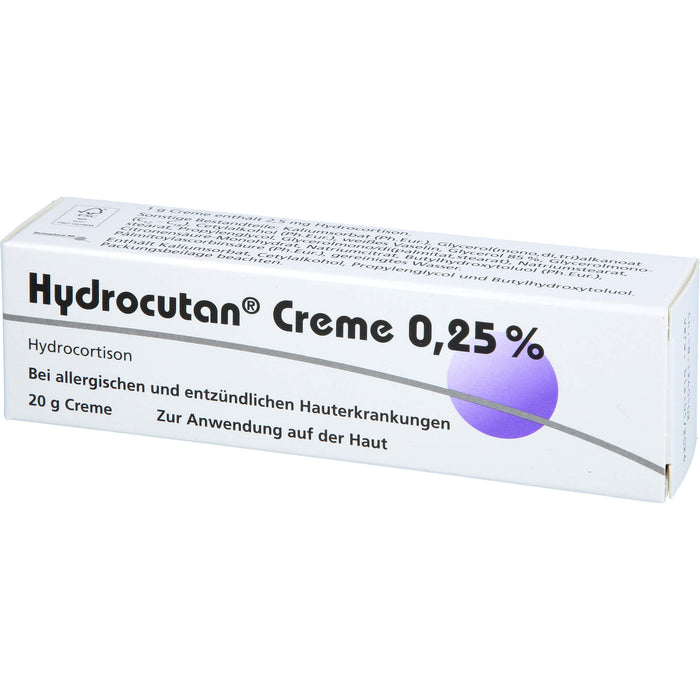 Hydrocutan Creme 0,25 % bei allergischen und entzündlichen Hauterkrankungen, 20 g Crème