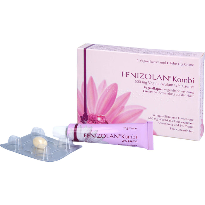 FENIZOLAN Kombi 600 mg Vaginalovulum/2% Creme bei Pilzerkrankungen der Scheide, 1 pcs. Combipack