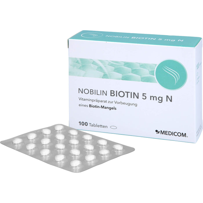 NOBILIN BIOTIN 5 mg Tabletten gegen Biotinmangel, 100 pc Tablettes