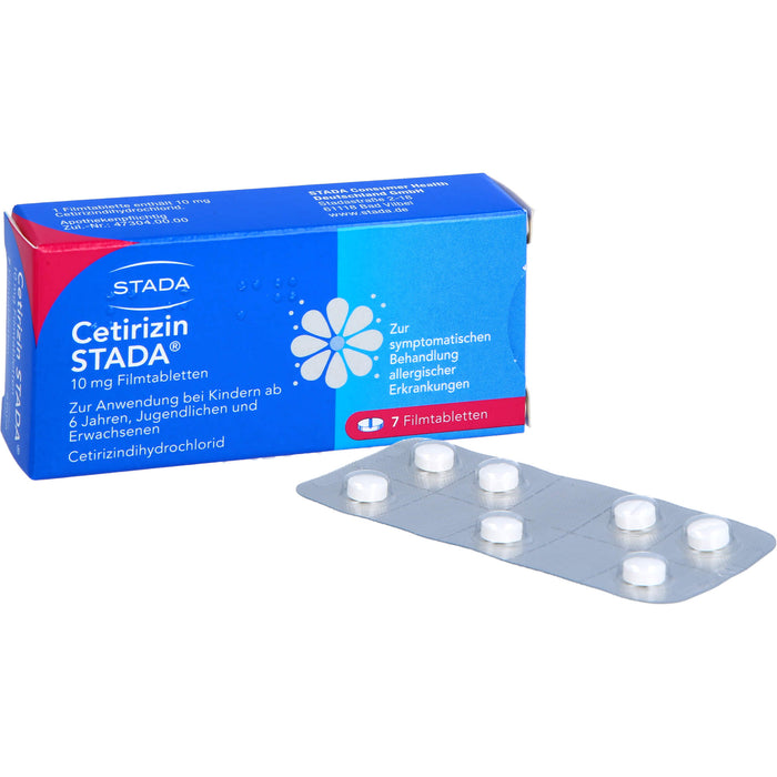 Cetirizin STADA 10 mg Filmtabletten zur symptomatischen Behandlung allergischer Erkrankungen, 7 St. Tabletten