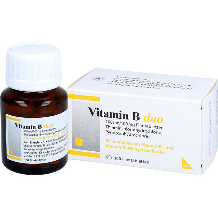 mibe Vitamin B duo Filmtabletten bei Mangel der Vitamine B1 und B6, 100 pc Tablettes