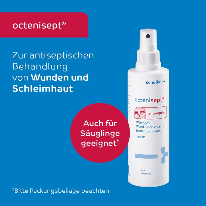 octenisept mit Sprühpumpe - wässriges Wund- und Schleimhautantiseptikum mit guter Verträglichkeit, schmerzfreier Anwendung und schneller Wirkung, 250 ml Solution