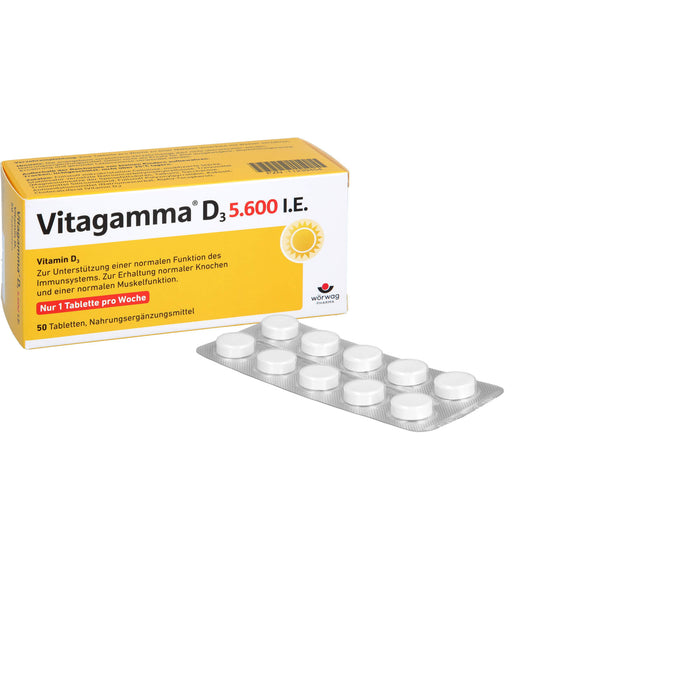 Vitagamma D3 5,600 I.E.Vitamin D3 NEM, 50 St TAB