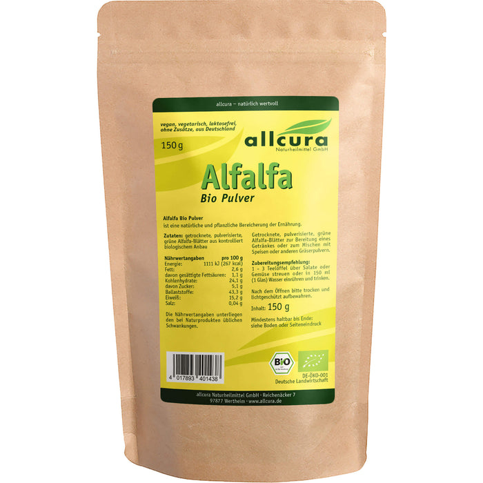 allcura Alfalfa-Pulver, 150 g Powder