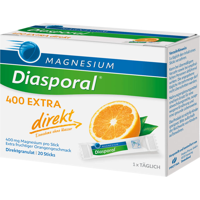 Magnesium-Diasporal 400 extra direkt Direktgranulat Sticks, 20 pcs. Sachets