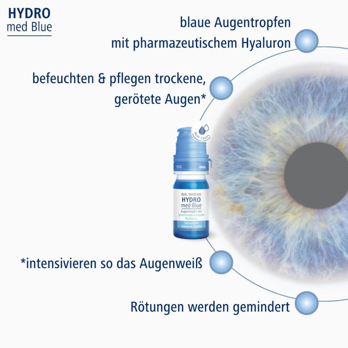 DR. THEISS Hydro med Blue Augentropfen Befeuchtung und Pflege trockener Augen, 10 ml Solution