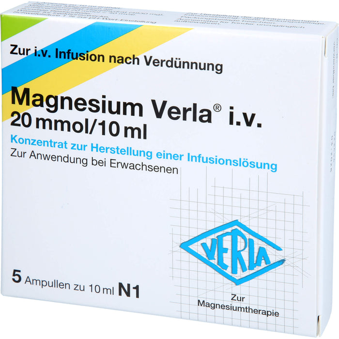 Magnesium Verla Iv20mmol10, 5 St IFK